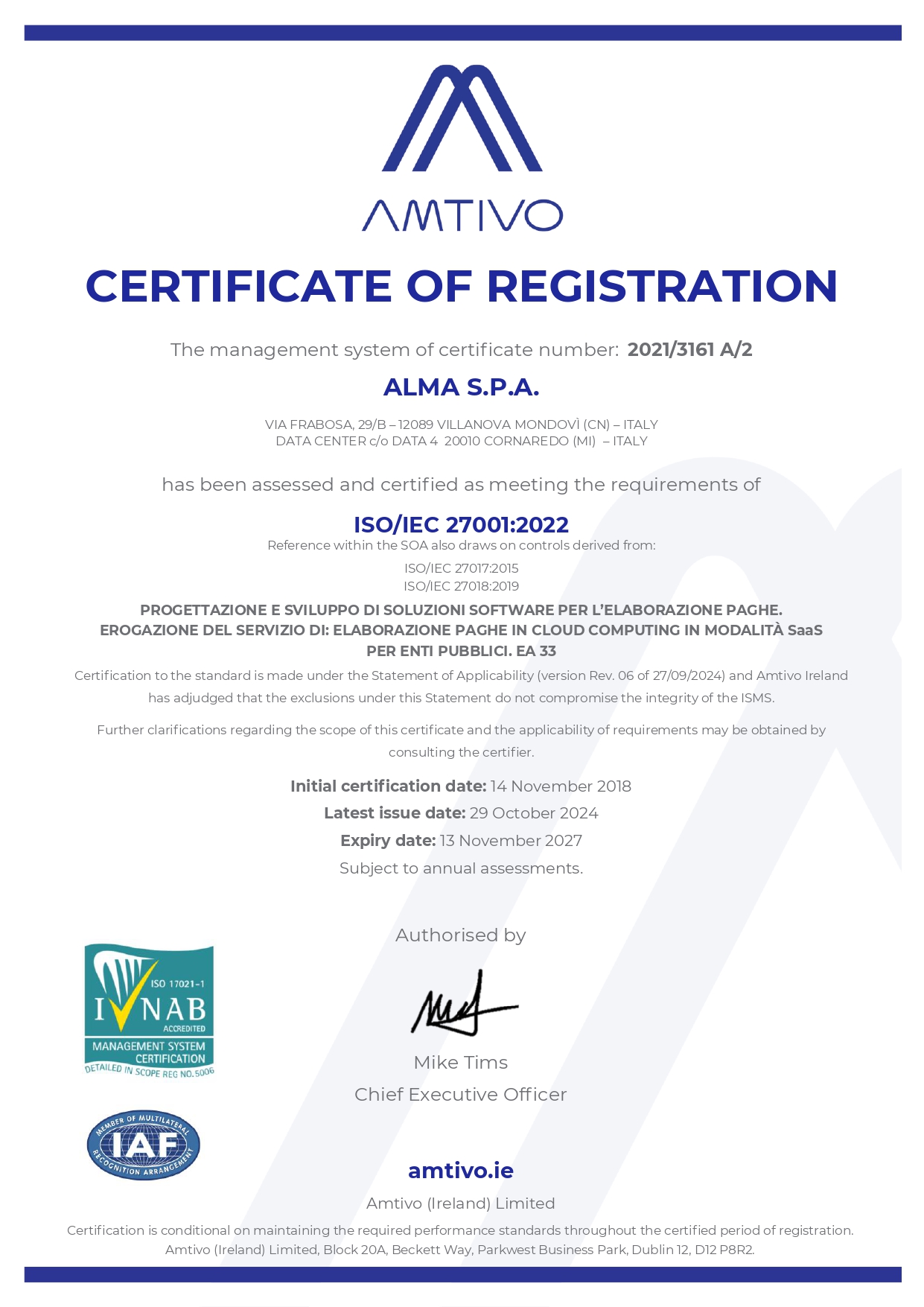 N659 ALMA SPA ISO 27001 2022 SCAD13 11 2027 page 0001